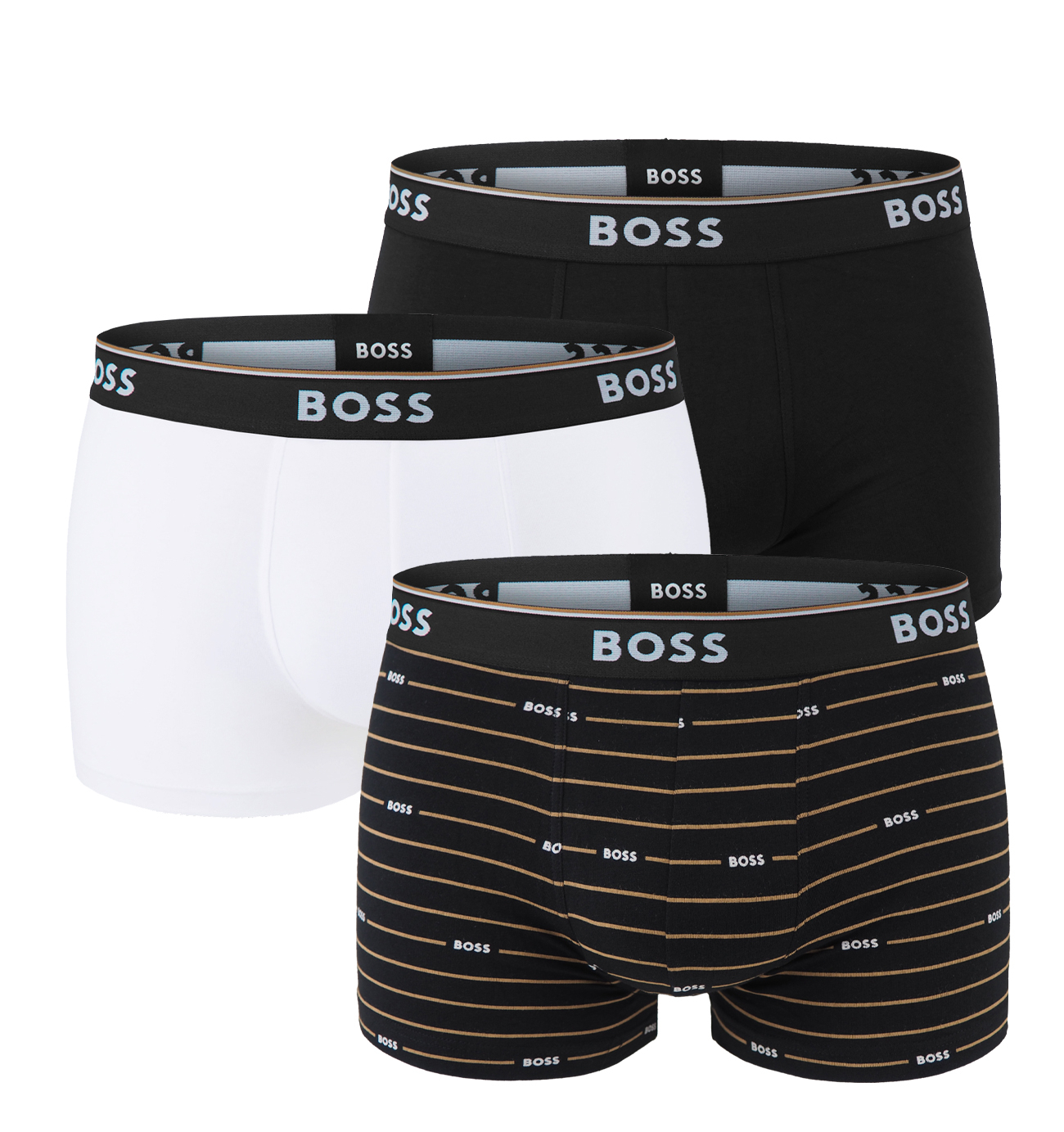 BOSS - boxerky 3PACK cotton stretch power design BOSS logo - limitovaná fashion edícia (HUGO BOSS)