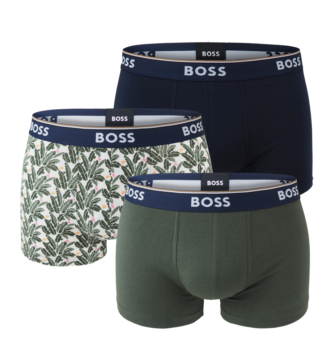 BOSS - boxerky 3PACK cotton stretch army green & spring color combo - limitovaná fashion edícia (HUGO BOSS)