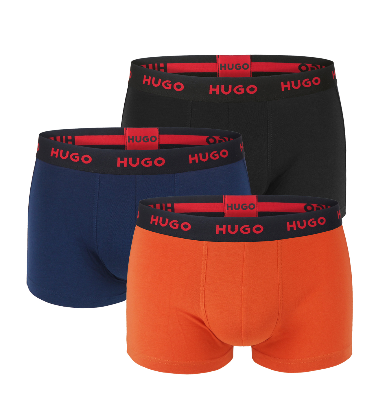 HUGO - boxerky 3PACK cotton stretch black, blue, orange combo - limitovaná fashion edícia (HUGO BOSS)-XL (99-107 cm)