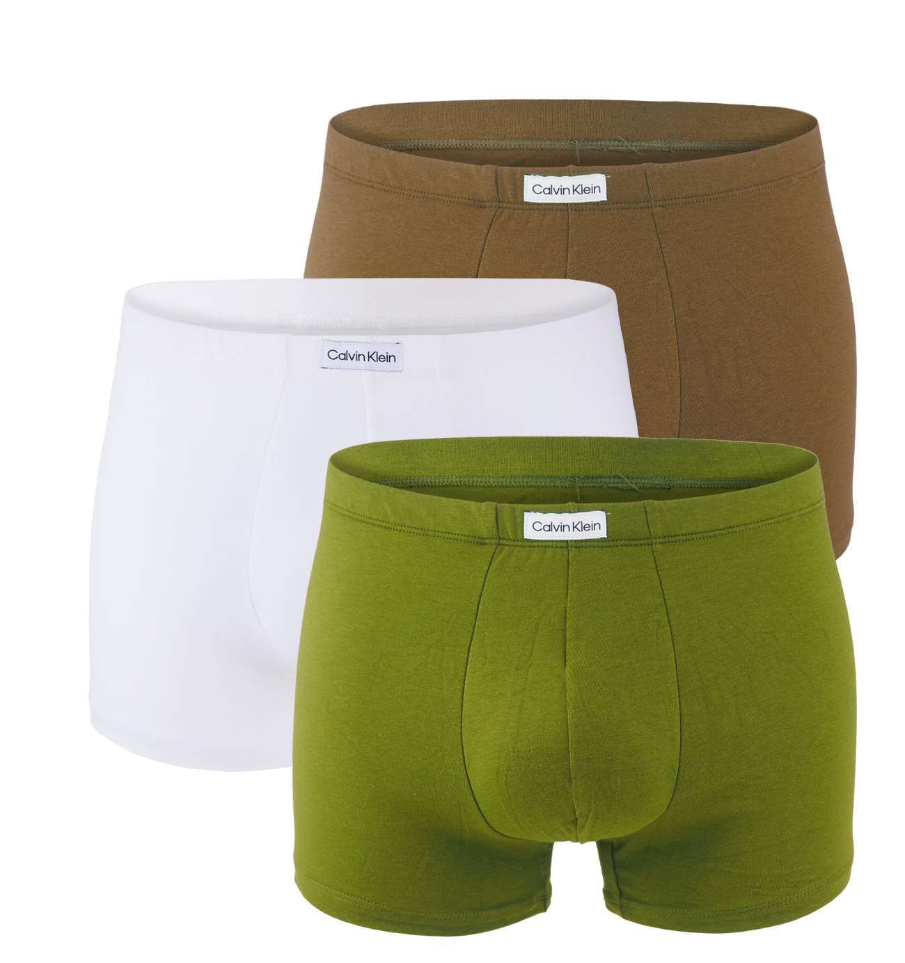 Calvin Klein - boxerky 3PACK pure cotton stretch army color - limitovaná edícia