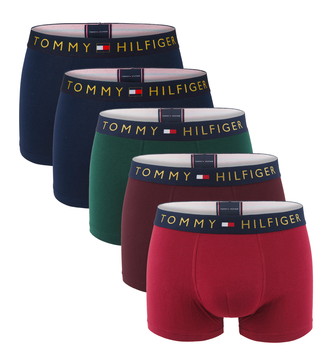 TOMMY HILFIGER - boxerky 5PACK premium cotton essentials gold logo multicolor combo - limitovaná edícia