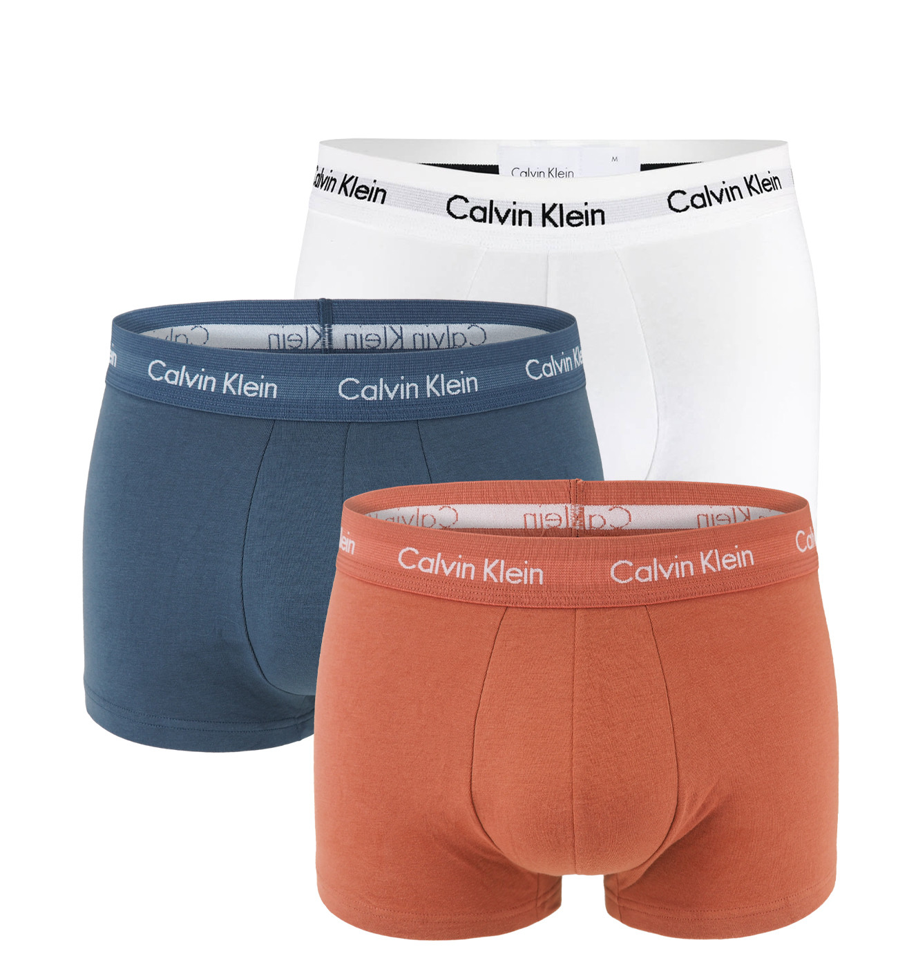 Calvin Klein – boxerky 3PACK cotton stretch brick color – limitovaná edícia