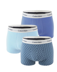 Calvin Klein - boxerky 3PACK Icon cotton stretch CALVIN KLEIN logo blue color combo - limitovaná fashion edícia