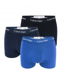 CALVIN KLEIN - 3PACK Cotton stretch modré boxerky