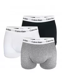 CALVIN KLEIN - 3PACK cotton stretch classic black, white, gray boxerky z organickej bavlny