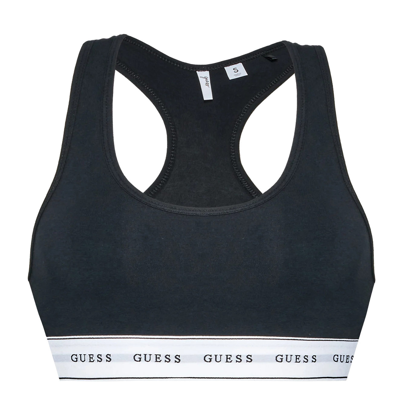 E-shop GUESS - čierna braletka z organickej bavlny s logom GUESS - limitovaná edícia-S