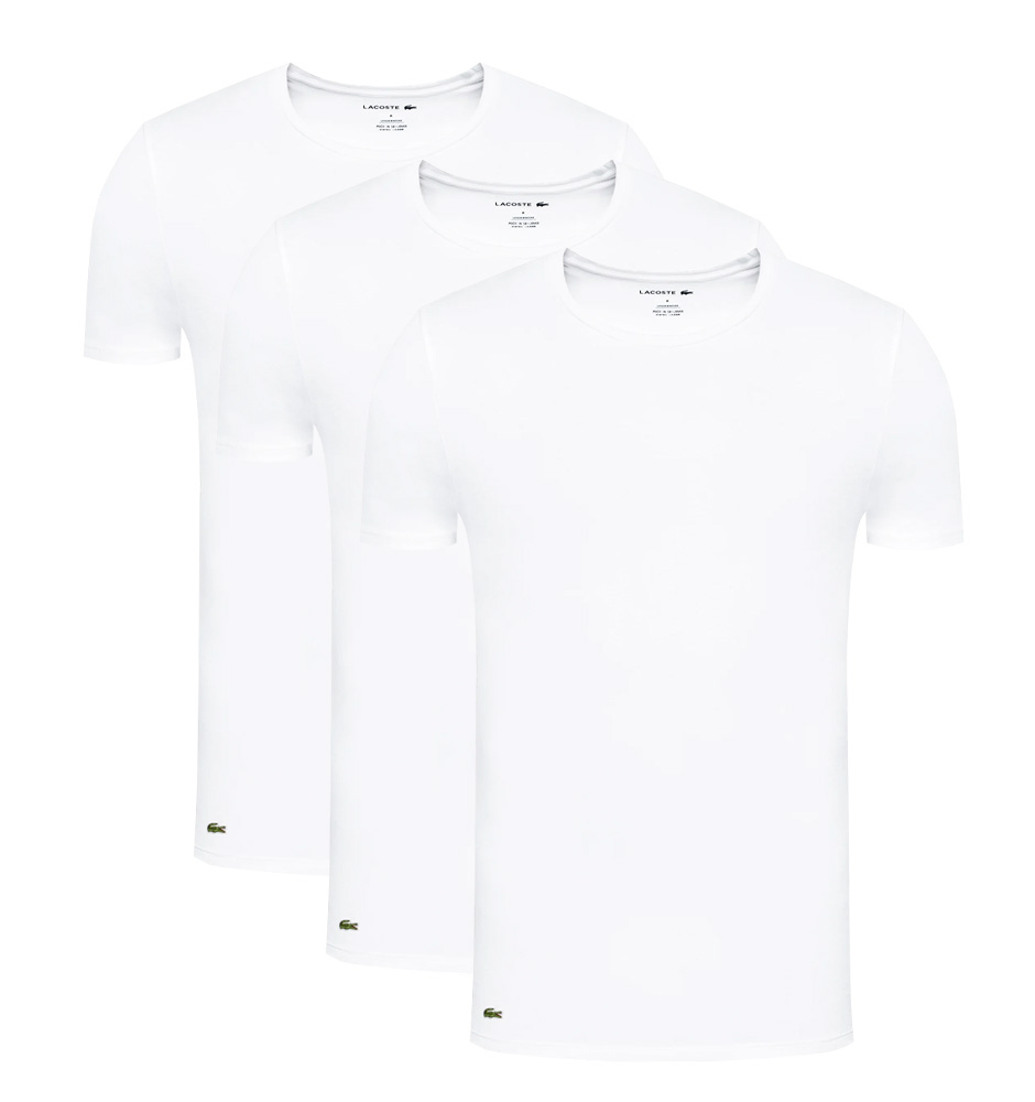 LACOSTE - 3PACK tričká essentials cotton white classic