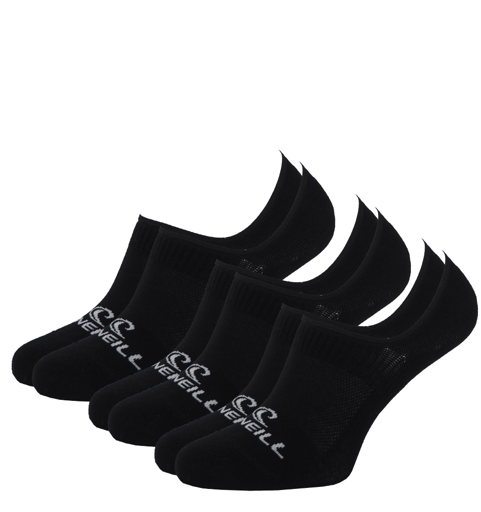 O\'NEILL - 3PACK neviditeľné čierne ponožky