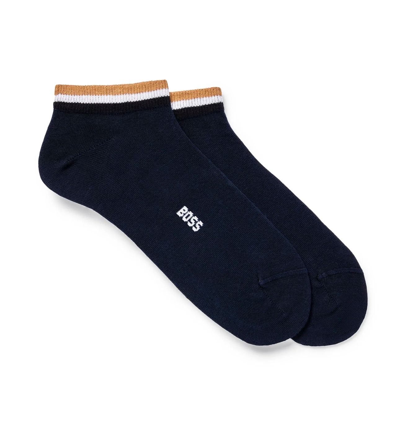 BOSS - 2PACK tmavomodré pánske quarter ponožky s logom BOSS
