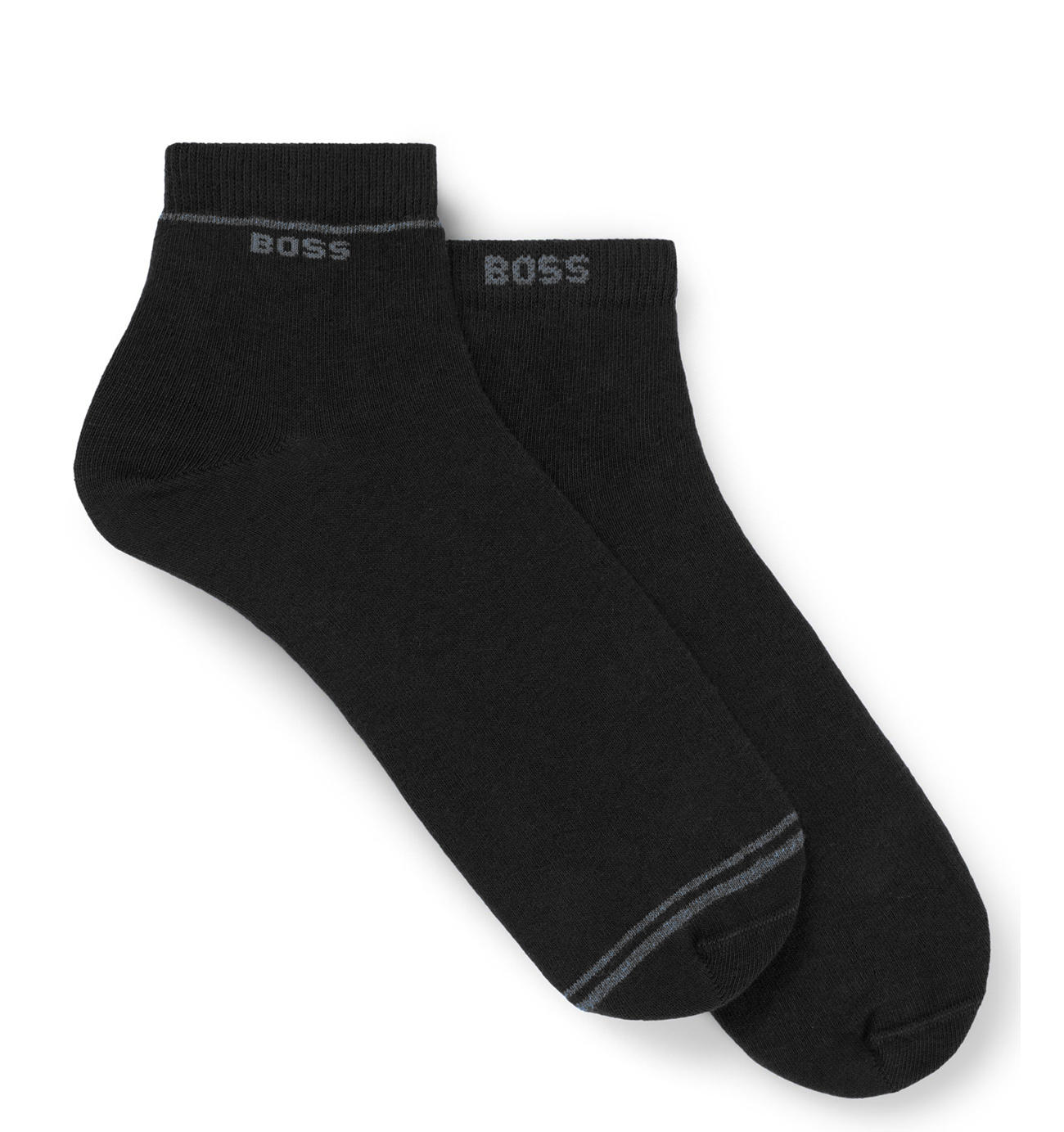 BOSS - 2PACK pánske quarter ponožky s logom BOSS čierne