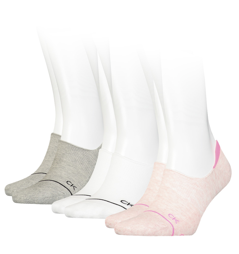 CALVIN KLEIN - 3PACK athleisure ruby pink neviditeľné ponožky