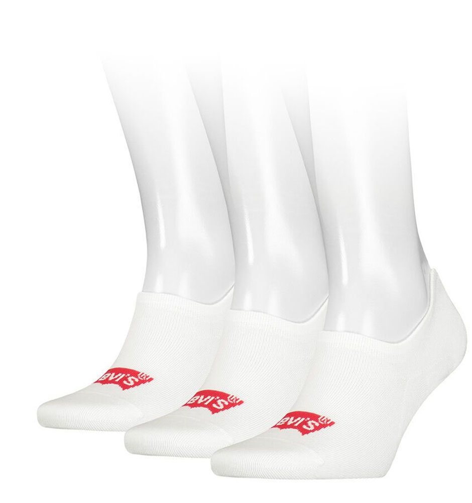 E-shop LEVI`S - 3PACK Levi`s original logo biele neviditeľné ponožky-43-46