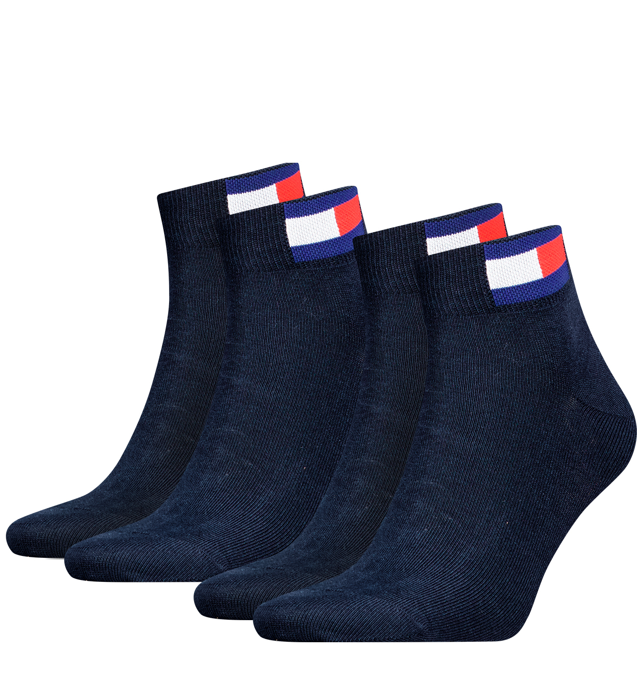 TOMMY HILFIGER - 2PACK Tommy jeans flag iconic dark navy quarter ponožky