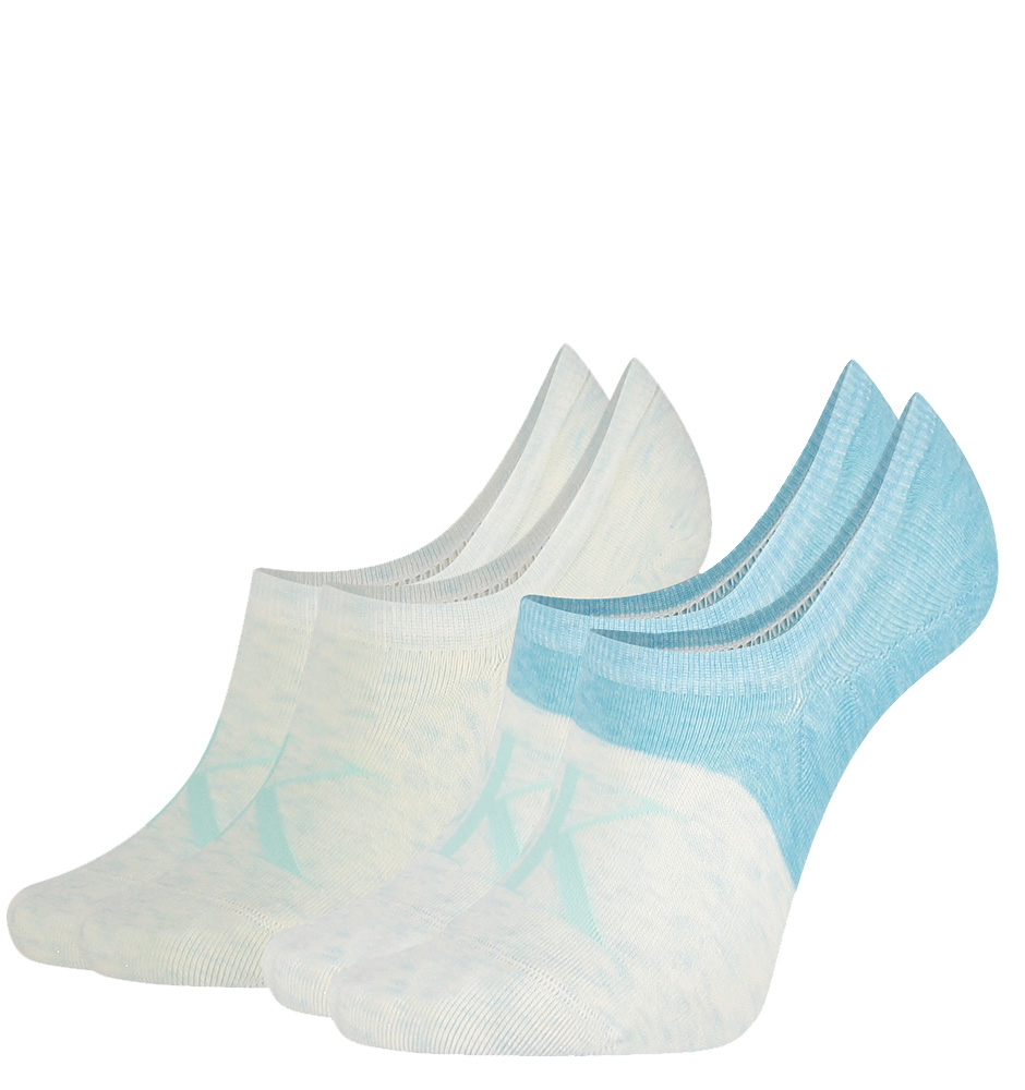 CALVIN KLEIN - 2PACK CK jeans logo aqua neviditeľné ponožky-UNI