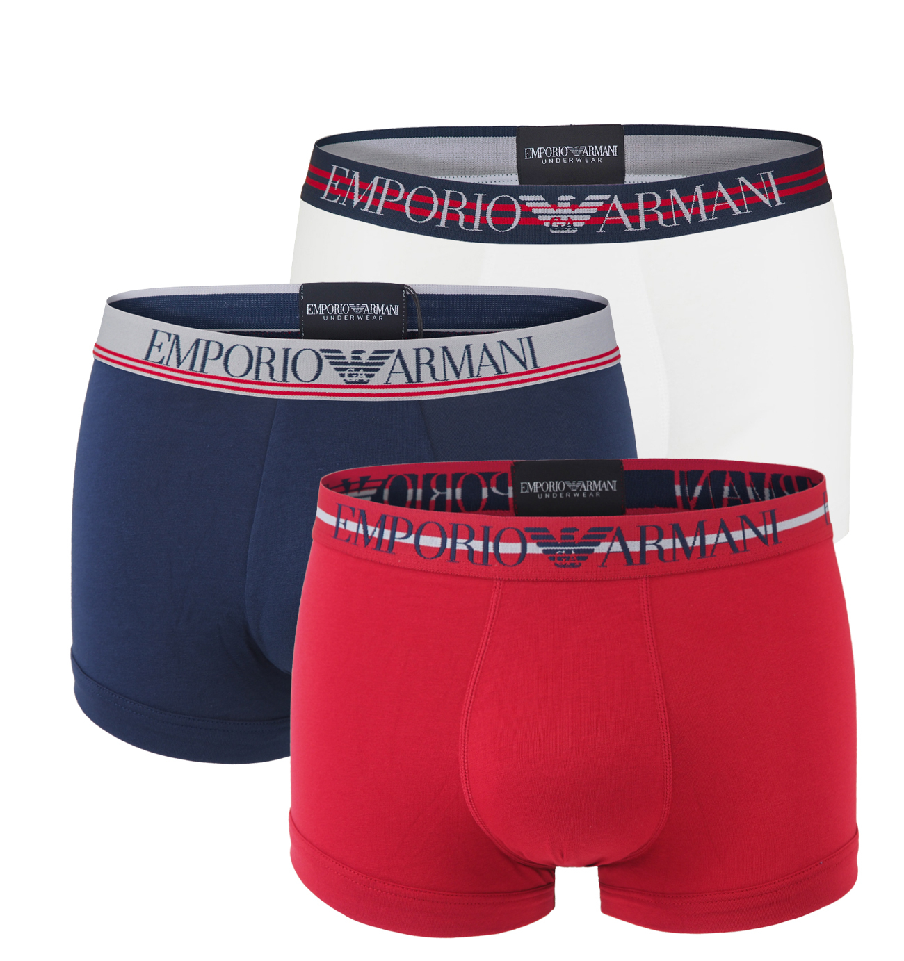 EMPORIO ARMANI - boxerky 3PACK stretch stretch cotton fashion ciliegia colore - limited edition