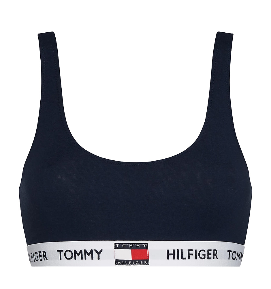 TOMMY HILFIGER - Tommy cotton tmavomodrá braletka z organickej bavlny