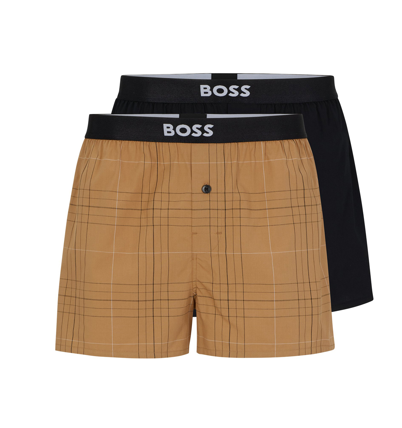 BOSS - trenky 2PACK natural pure cotton beige color stripes combo (HUGO BOSS)